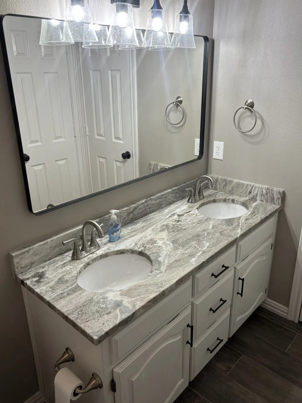 Bathroom vanity with custom cabinets